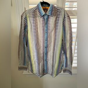 Robert Graham Striped Multicolor Men's Shirt